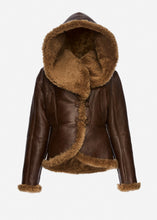 Load image into Gallery viewer, RE26 LEATHER 14 SHEARLING JACKET DARK BROWN