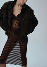 Load image into Gallery viewer, Cargo jacket in brown suede