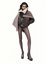 Load image into Gallery viewer, Shearling aviator jacket in brown
