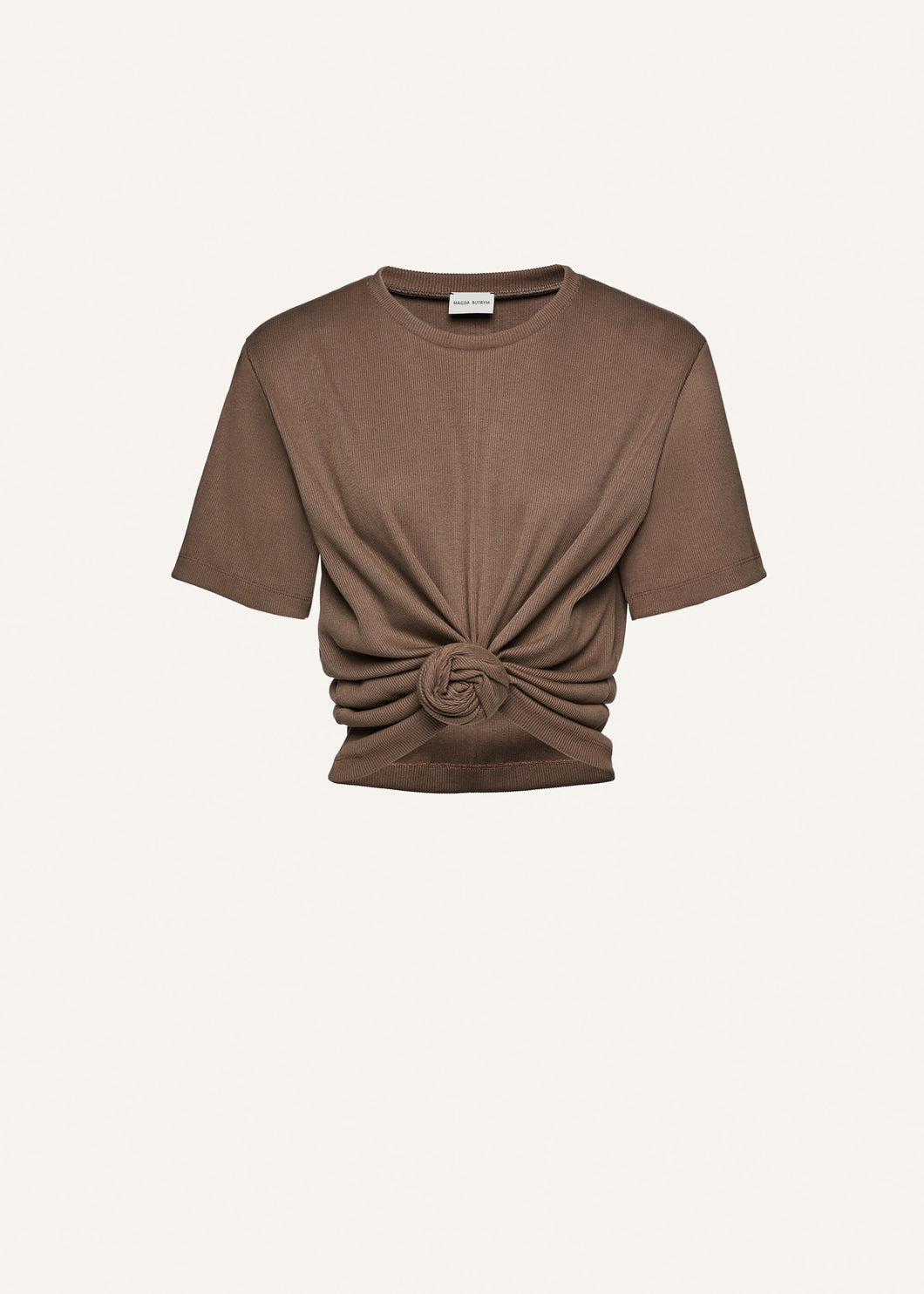 Knotted t-shirt in beige