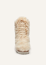 Load image into Gallery viewer, Shearling combat boots in cream
