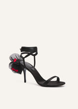 Load image into Gallery viewer, AW23 FLOWER SHOES SATIN BLACK EMBROIDERY 9
