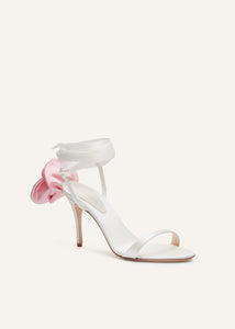 AW23 FLOWER SHOES SATIN CREAM PINK 9