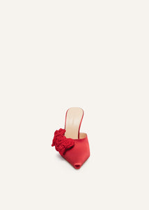 AW23 HIGH MULES SATIN RED PATCH RED