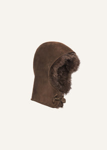 AW23 LEATHER 22 HAT SHEARLING BROWN