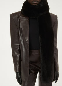 Faux fur scarf in black