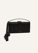 Load image into Gallery viewer, Apolonia bag in black leather with flower charm
