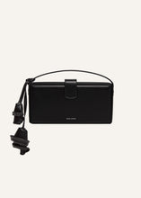 Load image into Gallery viewer, Apolonia bag in black leather with flower charm
