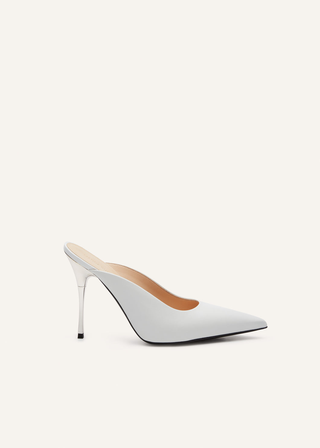 AW24 HIGH MULES LEATHER WHITE