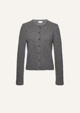 Load image into Gallery viewer, Cashmere round-neck cardigan in grey
