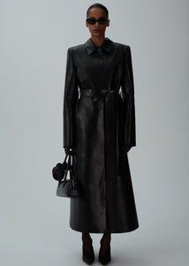 AW24 LEATHER 03 COAT BLACK