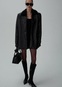 AW24 LEATHER 05 SHEARLING BLACK