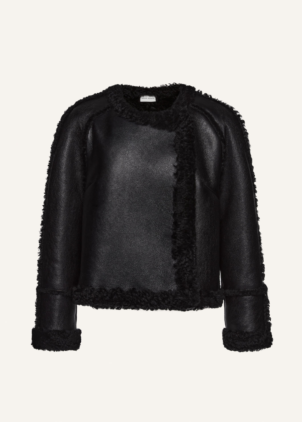 AW24 LEATHER 08 SHEARLING BLACK