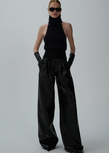 AW24 LEATHER 11 PANTS BLACK