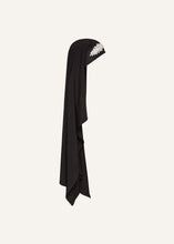 Load image into Gallery viewer, Brooch jersey veil scarf in black
