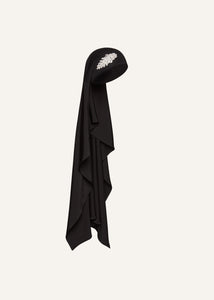 Brooch jersey veil scarf in black