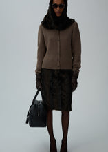 Load image into Gallery viewer, AW24 SKIRT 01 BROWN FAUX FUR
