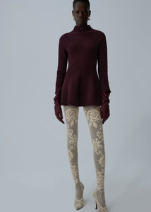 AW25 KNITWEAR 11 DRESS BORDEAUX