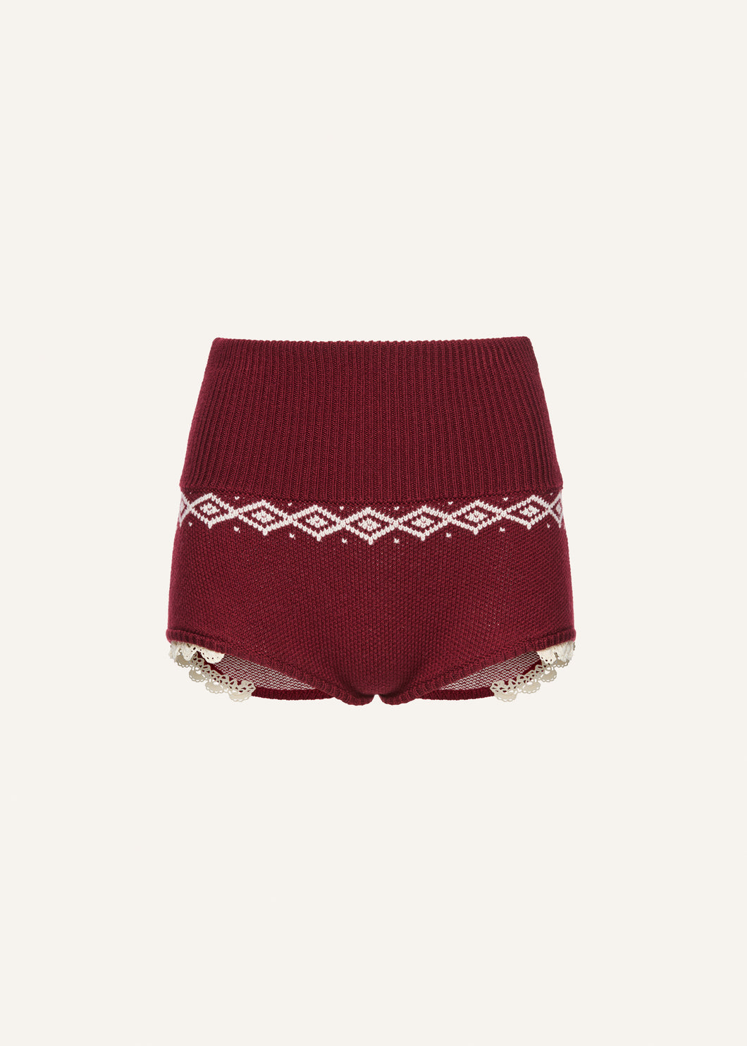 AW25 KNITWEAR 19 SHORTS BORDEAUX