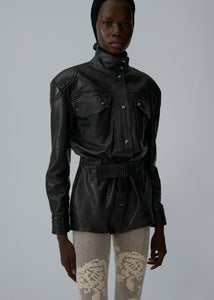 AW25 LEATHER 02 BODYSUIT BLACK