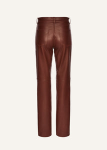 AW25 LEATHER 07 PANTS BORDEAUX