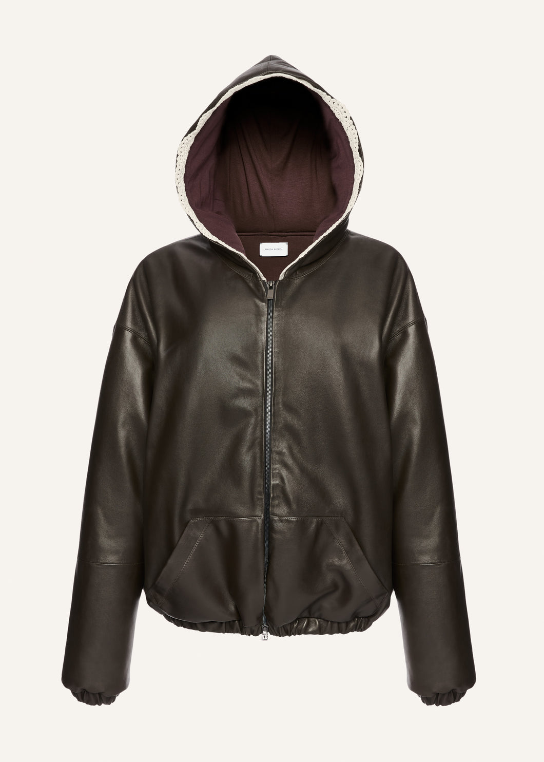 AW25 LEATHER 08 HOODIE BLACK