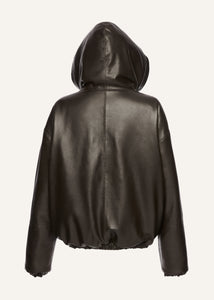 AW25 LEATHER 08 HOODIE BLACK