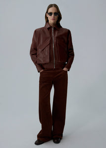 AW25 LEATHER 10 JACKET BORDEAUX