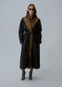AW25 LEATHER 15 COAT BROWN
