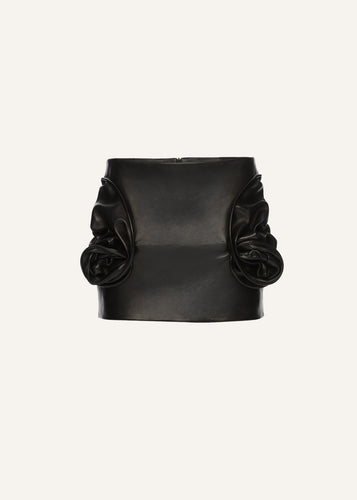 AW25 LEATHER 16 SKIRT BLACK