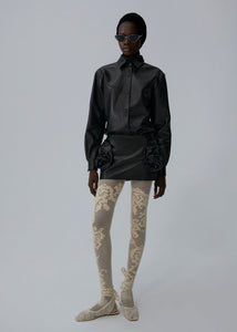 AW25 LEATHER 16 SKIRT BLACK