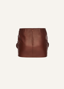 AW25 LEATHER 16 SKIRT BORDEAUX