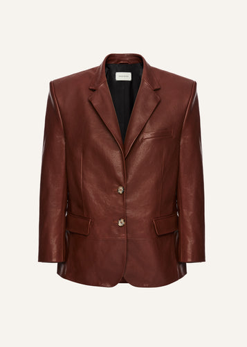 AW25 LEATHER 17 BLAZER BORDEAUX