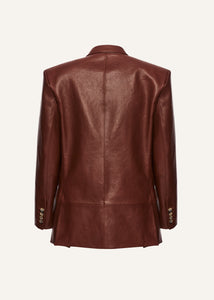 AW25 LEATHER 17 BLAZER BORDEAUX