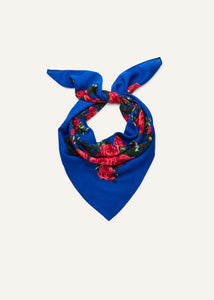Bloom wool scarf in royal blue