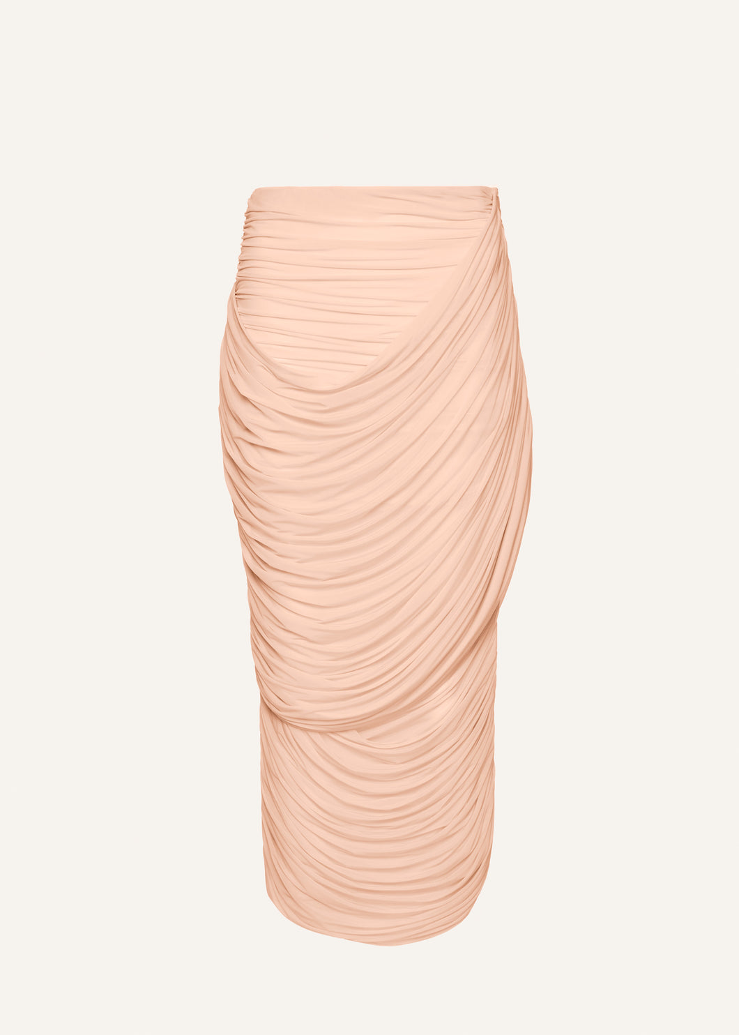 Draped midi skirt in blush