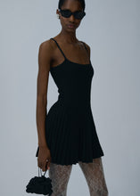 Load image into Gallery viewer, Knit skater tank dress in black
