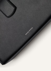 Apolonia bag in black leather with flower charm