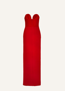 Bustier gown in red