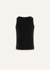 Lace-detail tank top in black