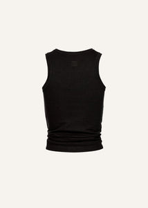 Knotted tank top in black