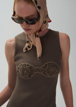 Load image into Gallery viewer, Crochet bra cotton tank dress in khaki
