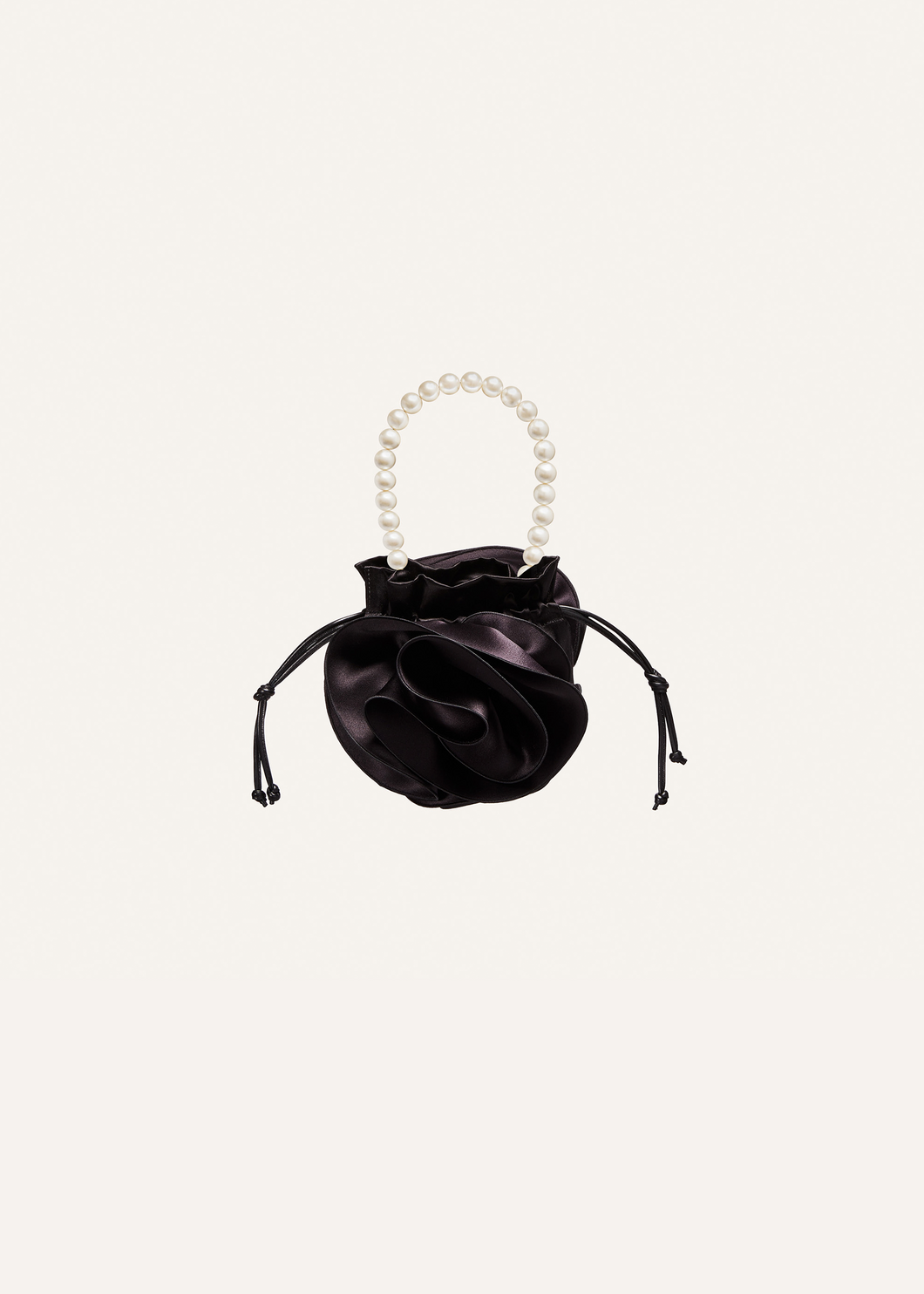 Pearl Magda bag in black satin