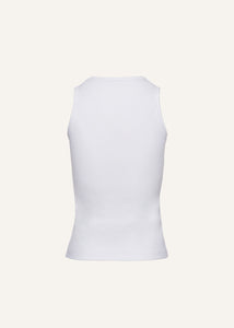 Square neck tank top in white