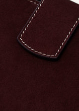 Load image into Gallery viewer, Apolonia bag in burgundy suede with flower charm
