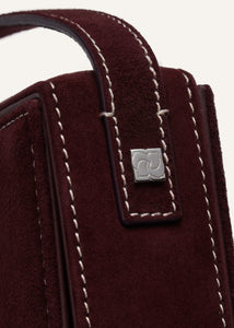 PF24 APOLONIA BAG BURGUNDY SUEDE