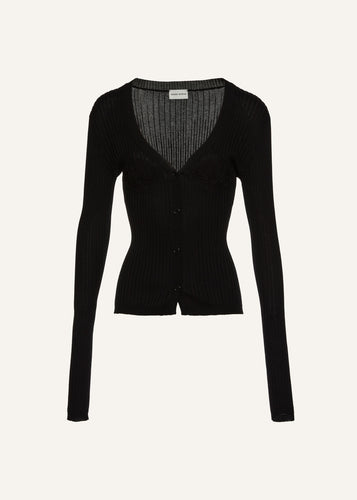 PF24 KNITWEAR 08 CARDIGAN BLACK