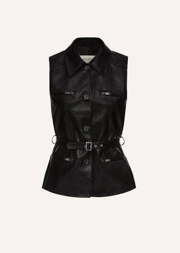 PF24 LEATHER 04 VEST BLACK