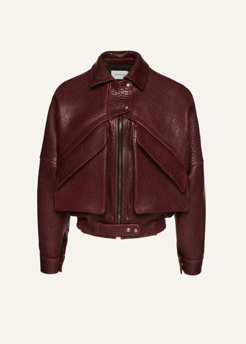 PF24 LEATHER 15 JACKET BURGUNDY