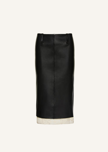 PF24 LEATHER 16 SKIRT BLACK